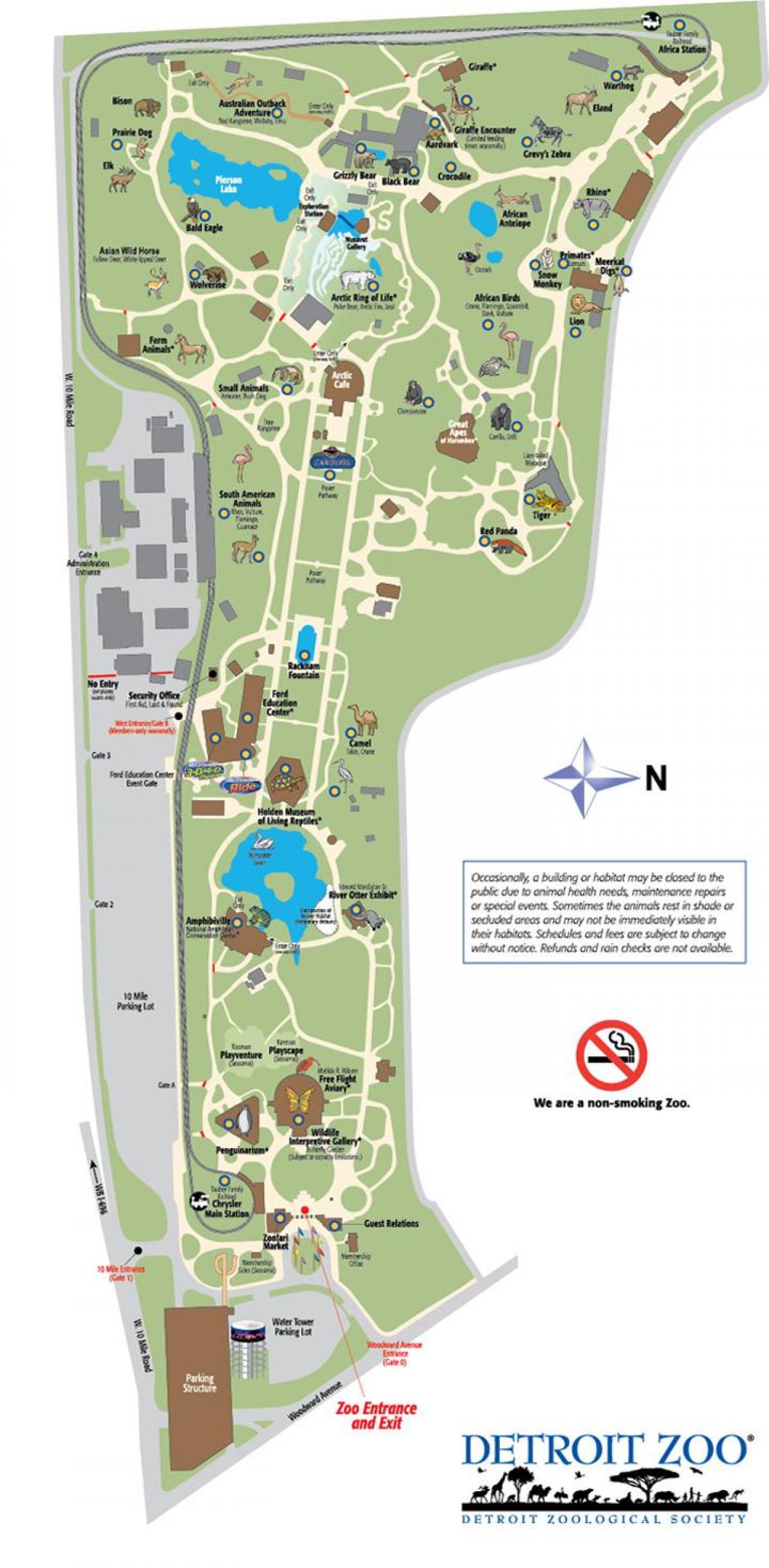 מפת גן החיות של דטרויט