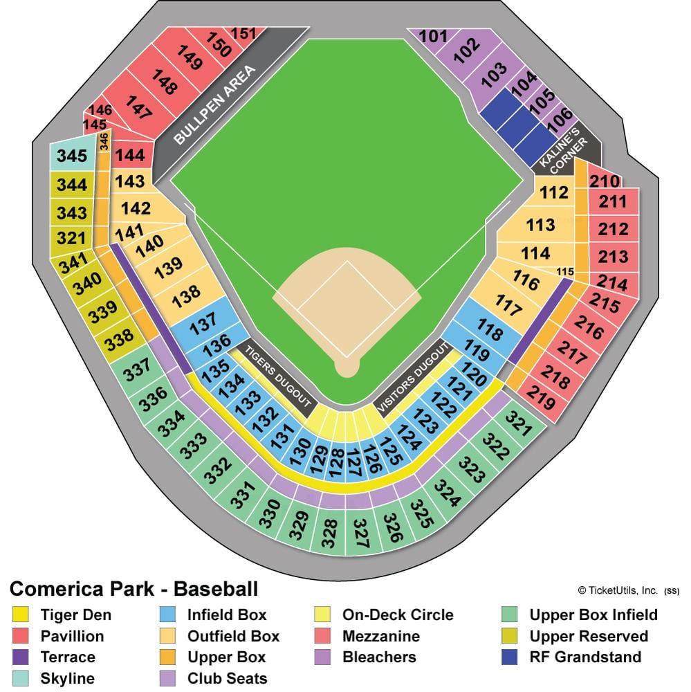 מפה של comerica park